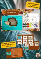 Vorschau - Mal- und Bastelvorlagen - Wolle-Igel Kunst Klasse 1-4 Digital Herbst Schritt für Schritt Anleitung - Deckblatt