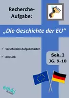Vorschau - Arbeitsblätter - Rechercheaufgabe: Geschichte der EU (mit Link) Kl. 10 - Deckblatt