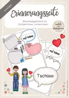 Vorschau - Mal- und Bastelvorlagen - Erinnerungsseite Verabschiedung Erinnerungsbuch - Deckblatt