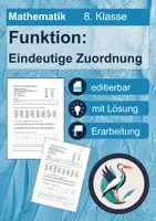 Vorschau - Arbeitsblätter - Funktion als eindeutige Zuordnung - Definition - editierbar - Deckblatt