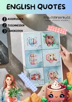 Vorschau - Mal- und Bastelvorlagen - English Quotes Winter Mugs Sprüche Kärtchen - Seite 1