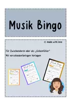 Vorschau - Spiele - Musik Bingo als Einstieg, Abschluss oder Lückenfüller - Deckblatt
