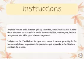 Vista previa - Tarjetas / Manipulativos - Vocabulari de la tardor - página 1