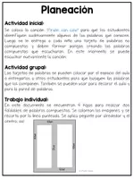 Vista previa - Unidades / Secuencias / Situaciones de Aprendizaje - Tarjetas y cuaderno interactivo de Palabras compuestas - página 1