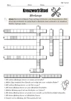Vorschau - Arbeitsblätter - Rätsel Werkzeuge - Deckblatt