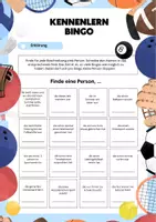 Vorschau - Arbeitsblätter - Kennenlernen Bingo Sport für Klasse 7-10 - Deckblatt