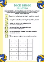 Vorschau - Arbeitsblätter - dice bingo volleyball english- physical education in school - Deckblatt