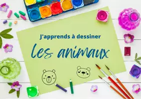 Aperçu - Feuilles d'exercices - Cahier de dessins - J'apprends à dessiner les animaux - Page de couverture