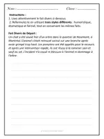 Aperçu - Feuilles d'exercices - Reformuler un fait divers - Page 1
