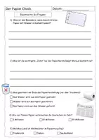 Vorschau - Arbeitsblätter - Quiz zum Papier-Check (mit Lösung) - Deckblatt