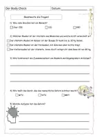 Vorschau - Arbeitsblätter - Quiz zum Körper-Check (Body-Check) - mit Lösung - Deckblatt