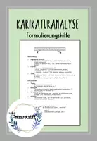 Vorschau - Merkblätter - Die Karikaturanalyse - Formulierungshilfe - Deckblatt