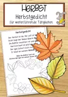 Vorschau - Anderer Materialtyp - Herbst – Herbstgedicht für weiterführende Tätigkeiten - Deckblatt