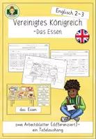 Vorschau - Arbeitsblätter - Das Vereinigte Königreich- Das Essen - Deckblatt