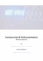 Vorschau - Arbeitsblätter - Lernjournal Besuch Berufsschule - Deckblatt