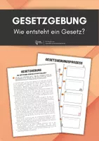 Vorschau - Arbeitsblätter - Gesetzgebung: Wie entsteht ein Gesetz? (9 Schritte im Überblick) #demokratiestärken - Deckblatt