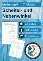 Vorschau - Arbeitsblätter - Scheitel- und Nebenwinkel - Beweis Winkelsätze, Übung - editierbar - Deckblatt