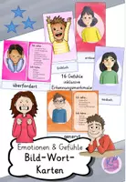Vorschau - Fördermaterial/Inklusion - Gefühle (Emotionen) Bild-Wort-Karten + Erkennungsmerkmale - Deckblatt