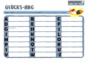 Vorschau - Arbeitsblätter - Glücks-ABC - Unterrichtseinstieg - Deckblatt