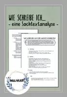 Vorschau - Merkblätter - Wie schreibe ich... - eine Sachtextanalyse - Deckblatt
