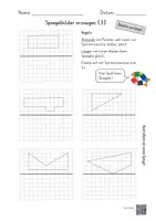 Vorschau - Arbeitsblätter - Symmetrie: Spiegelbilder erzeugen (9 AB mit Lernvideolink) - Seite 2