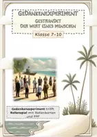 Vorschau - Arbeitsblätter - Gedankenexperiment Wert des Menschen - gestrandet auf einer Insel - Deckblatt