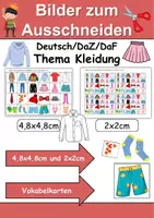 Vorschau - Arbeitsblätter - Vokabelbilder Kleidung/Klamotten - Bilder zum ausschneiden (Klasse 1 und 2) - Deckblatt