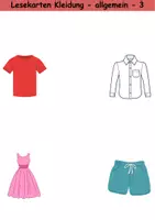 Vorschau - Arbeitsblätter - Lesekarten/Bildkarten Kleidung/Klamotten einfach - DaZ/DaF, Deutsch (Grundschule) - Seite 3