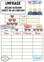 Vorschau - Unterrichtsreihen - GRATIS Mitschüler Umfrage Kleidung/Klamotten - DaZ/DaF, Deutsch (Klassenspiel) - Seite 1