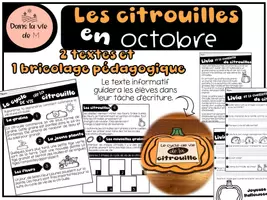 Aperçu - Préparation de séance / Séance complète - Les citrouilles en octobre Thématique - Page de couverture