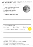 Vorschau - Arbeitsblätter - Quiz zum Raumfahrt-Check (mit Lösung) - Deckblatt