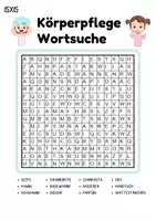 Vorschau - Arbeitsblätter - Wortsuchspiel/Wortsuche/Suchsel Körperpflege/Hygiene (Grundschule) - 4 Varianten - Seite 1