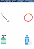 Vorschau - Arbeitsblätter - Lesekarten/Bildkarten Körperpflege/Hygiene einfach - DaZ/DaF, Deutsch (Grundschule) - Seite 2