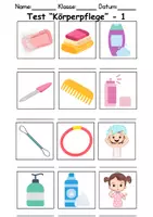 Vorschau - Arbeitsblätter - Test Körperpflege/Hygiene - DaZ/DaF, Deutsch, Sachunterricht (Klasse 1 und 2) - Seite 1