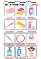 Vorschau - Arbeitsblätter - Test Körperpflege/Hygiene - DaZ/DaF, Deutsch, Sachunterricht (Klasse 1 und 2) - Seite 2
