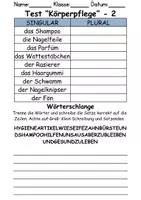 Vorschau - Arbeitsblätter - Test Körperpflege/Hygiene - DaZ/DaF, Deutsch, Sachunterricht (Klasse 1 und 2) - Seite 3