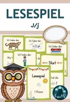 Vorschau - Spiele - 1.Klasse: Lesespiel zum Buchstaben J/j (Flex und Flora) - Deckblatt