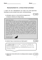 Vorschau - Klassenarbeiten - Persönlicher Brief (Kl. 4/5): Klassenarbeit + Checkliste - Deckblatt