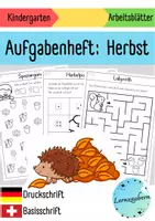 Vorschau - Arbeitsblätter - Aufgabenheft Herbst für den Kindergarten (Vorschule) - Deckblatt