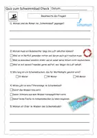 Vorschau - Arbeitsblätter - Quiz zum Schwimmbad-Check (mit Lösung) - Deckblatt