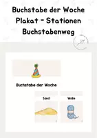 Vorschau - Stationenlernen - Plakate - Buchstabe der Woche & Buchstabenweg - Deckblatt