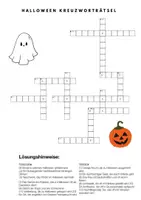 Vorschau - Arbeitsblätter - Kreuzworträtsel Halloween mit 14 Begriffen - Seite 2