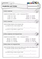 Vorschau - Arbeitsblätter - Übungsaufgaben: Vergleichen und Ordnen in N (differenziert) - Deckblatt
