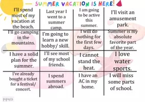 Vista previa - Juegos / Gamificación - 'Summer vacation is here! Bingo - Fun ESL Classroom Game - página 2