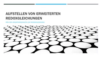 Vorschau - Arbeitsblätter - Erweiterte Redoxreaktionen Übungsprogramm - Deckblatt