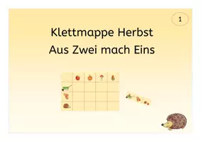 Vorschau - Bildkarten - Klettmappe nach Teacch Pränumerik - aus Zwei mach Eins - Seite 1
