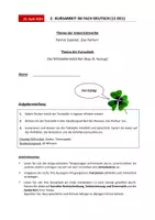 Vorschau - Klassenarbeiten - Kursarbeit zum Roman 'Das Parfum' von Patrick Süskind - Deckblatt