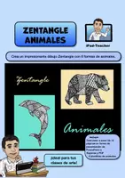 Vista previa - Unidades / Secuencias / Situaciones de Aprendizaje - ARTE, paso a paso: Zentangle animales (instrucciones paso a paso con 6 plantillas de animales) - Portada
