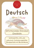 Vorschau - Merkblätter - Informierendes Schreiben Klasse 7/8: Checkliste - Deckblatt