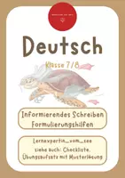 Vorschau - Merkblätter - Informierendes Schreiben Klasse 7/8: Formulierungshilfen - Deckblatt